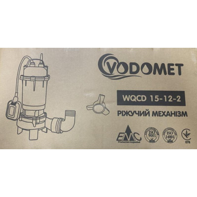 Насос дренажний фекальний з подрібнювачем ножем для септика Водомет VODOMET WQCD15-12 Словенія 2кВт