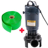 Фекальний дренажний насос з ріжучим ножем подрібнювачем 2.6 кВт для брудної води, фекалій, вигрібних ям WQCD