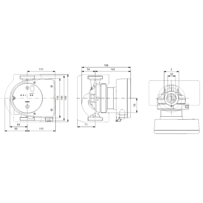 Потужний циркуляційний насос GRUNDFOS MAGNA1 32-80 180 1x2 для систем опалення