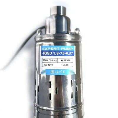 Глибинний занурювальний насос шнековий для свердловин Expert Pump 4QGD 1.8-75-0.37 кВт
