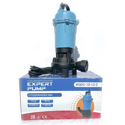 Занурювальний дренажний насос з подрібнювачем Expert Pump WQDC15-12 2кВт для фекалій