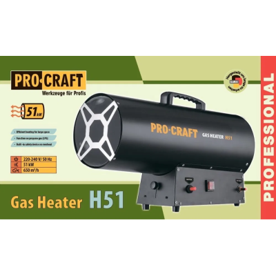 Теплова гармата з терморегулятором Procraft H51 для обігріву приміщень прямого нагріву
