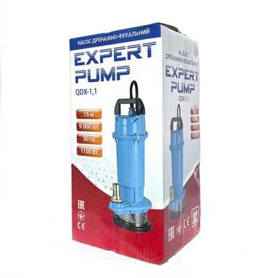 Дренажний насос занурювальний фекальний Expert Pump QDX 1.1 кВт для зливної ями вдома Дренажний насос занурювальний фекальний Expert Pump QDX 1.1 кВт для зливної ями вдома